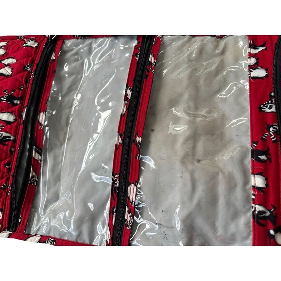 VERA BRADLEY Red Playful Penguins Hanging Cosmetic Makeup Organizer - Picture 8 of 10